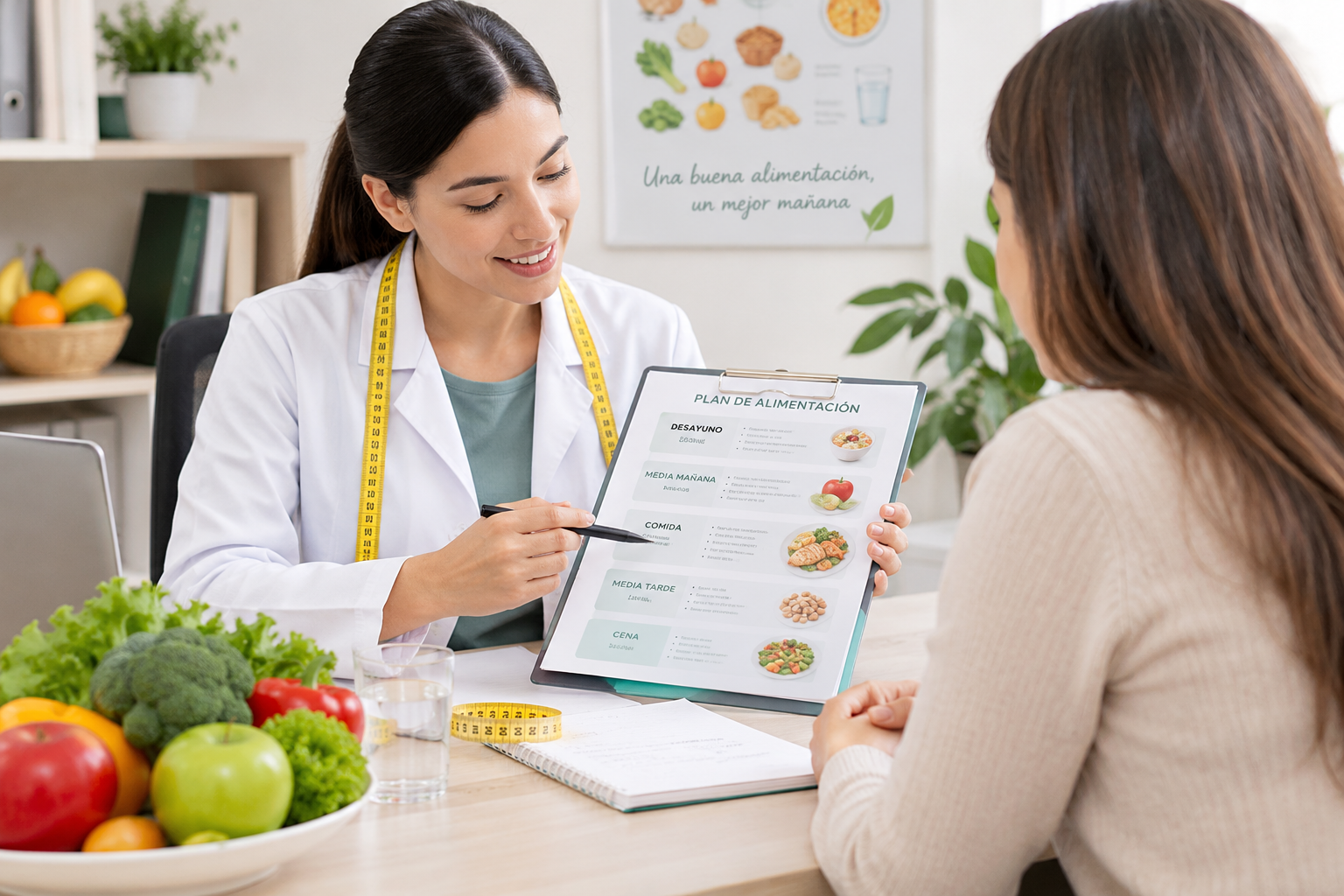 Consulta nutricional con plan de alimentación